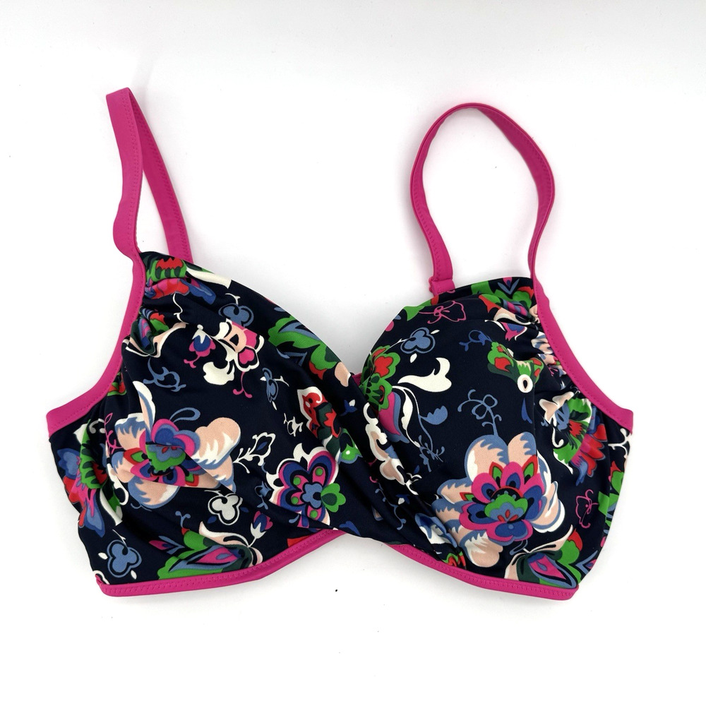 Boden 36 D Alacati Bikini Top Women's Bright Floral Tropical Swim Summer